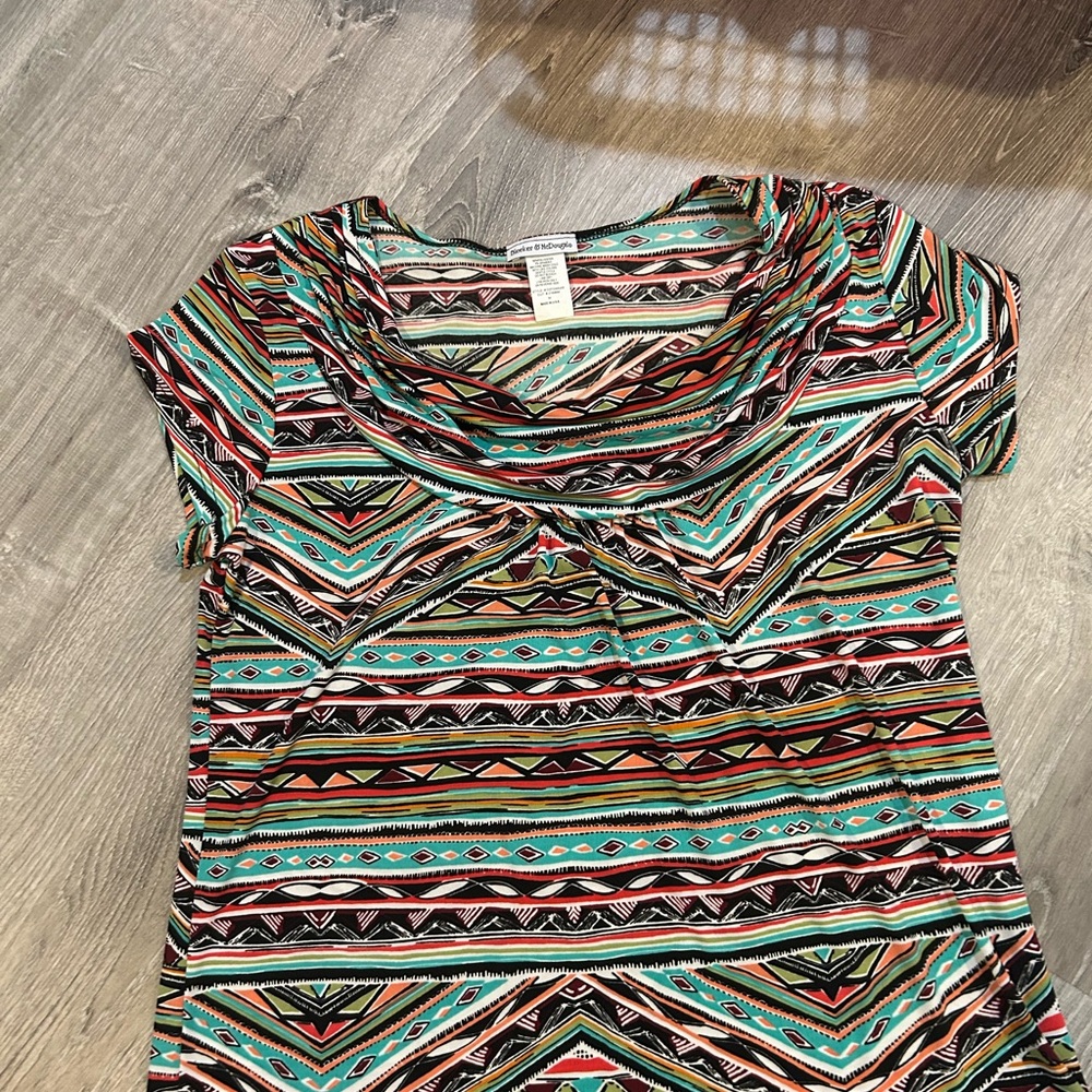 Multicolor Geometric Pattern Women's Top size medium - Picture 5 of 6